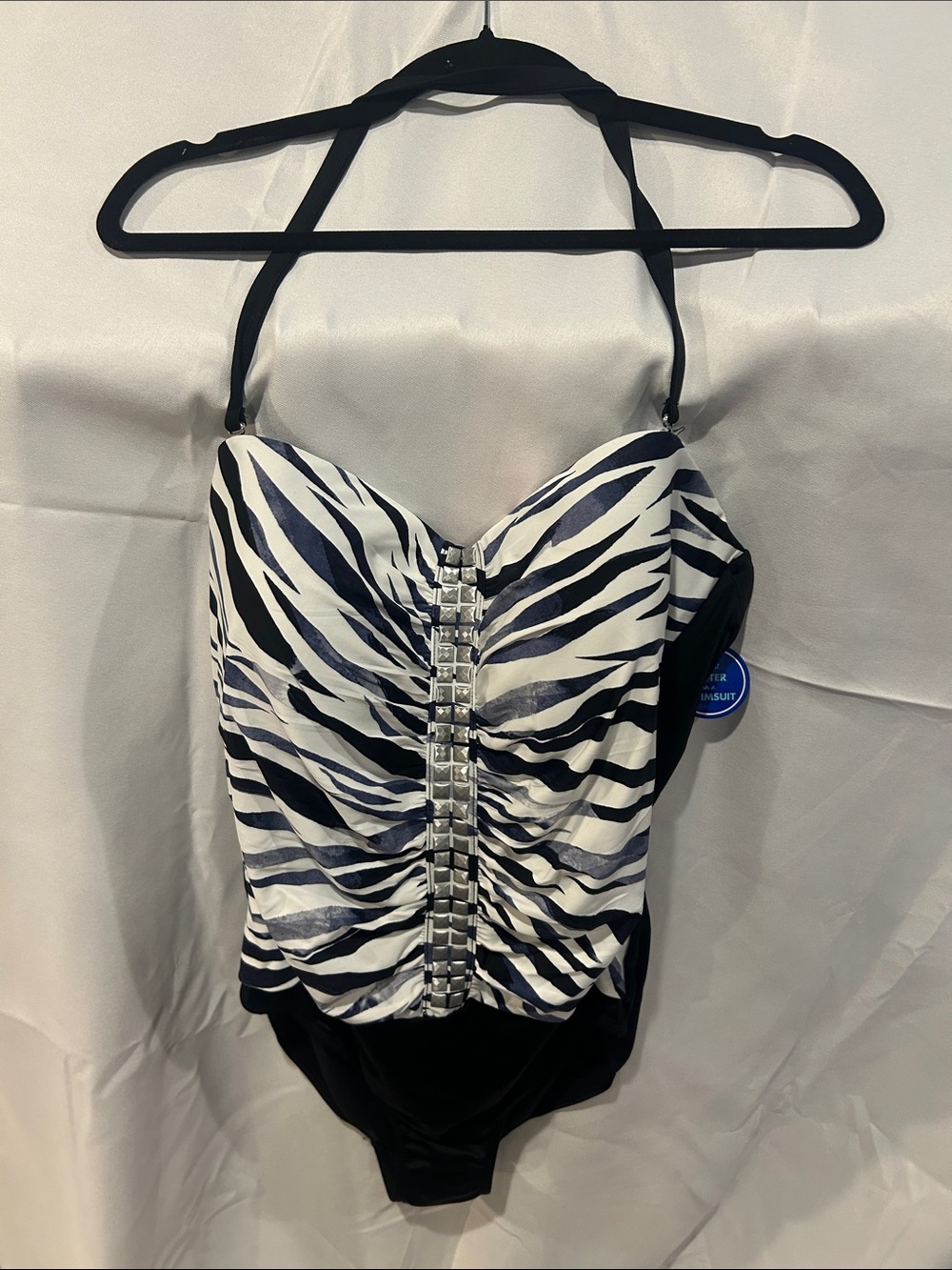 Swimsuits For All Black and White Zebra One-Piece Swimwear size18